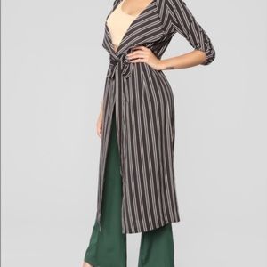 🎊🎉 2x’s HP🎉🎊NWT Fashion Nova Striped  Duster Jacket